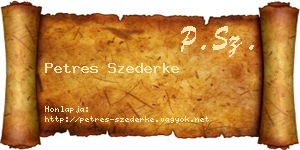 Petres Szederke névjegykártya
