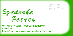 szederke petres business card